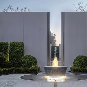 Modern fountain demonstration area landscape 3d model