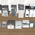 Diverse Collection Of Office Appliances Featuring Printers And Copiers For Office Use