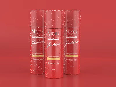 Three SPIRLL Fashion Hair Spray Bottles In Red Themed Design 3d model