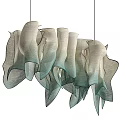 Modern shaped ribbon chandelier 3d model