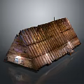 Old Weathered Roof Model With Broken Tiles And Vintage Wooden Structure Design