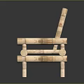 Two Bamboo Wicker Chairs With Wooden Frame For Outdoor Leisure Seating