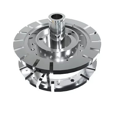 Shiny Precision Metal Mechanical Component With Holes And Industrial Structure 3d model