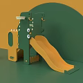 Baby Crocodile Themed Green Play Equipment With Slide And Colorful Balls