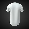 Adidas White V Neck Short Sleeve T shirt Featuring Three Black Shoulder Stripes And Chest Logo