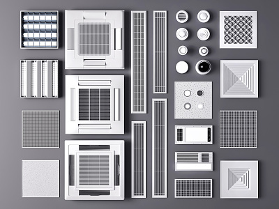 Modern air conditioning air outlet air conditioning outlet central air conditioning aluminum gusset plate 3d model