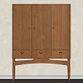 Wooden Entryway Side Cabinet With Simple Design Drawers And Natural Tone