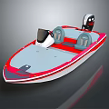Stylish Yacht With Red Accents Comfort Seats And Modern Design