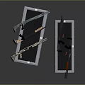 Weapons Including Rifles And Pistols Inside And Outside Silver Grid Texture Metal Cases