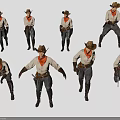 Classic Cowboy Clothing Collection Featuring Cowboy Hat Red Bandana White Shirt Dark Pants And Boots