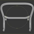 White Metal Handrail With Modern Sleek Design On Reflective Black Surface For Home Decor
