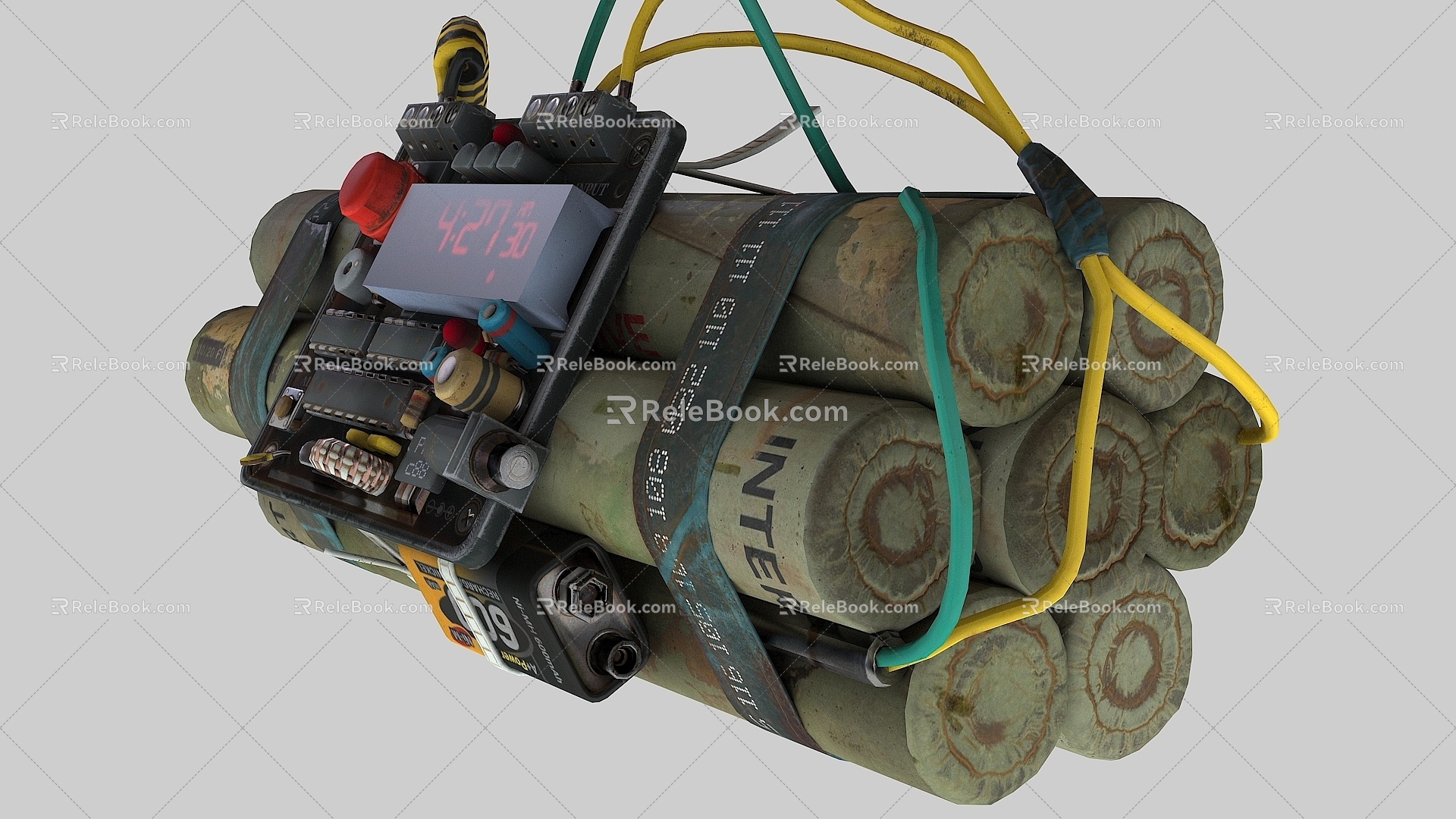 Realistic next generation time bomb HD bomb blasting grenade military weapons explosives 3d model