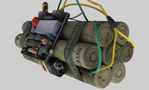 Realistic next generation time bomb HD bomb blasting grenade military weapons explosives 3d model