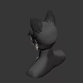 Detailed 3D Rendered Wolf Character Head With Purple Eyes For Game And Movie