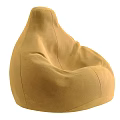 Yellow Fabric Bean Bag Chair Comfortable Modern Design For Living Room