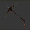 Red Traditional Oil Paper Umbrella With Intricate Patterns And Gold Accents