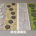 Stone Steps Bluestone Slab Bluestone Steps Blackstone Pavement Pavement Bluebrick Stone Ting Step Stone Strip 3d model