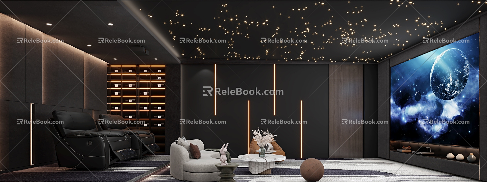 Modern AV Room Home AV Room 3d model