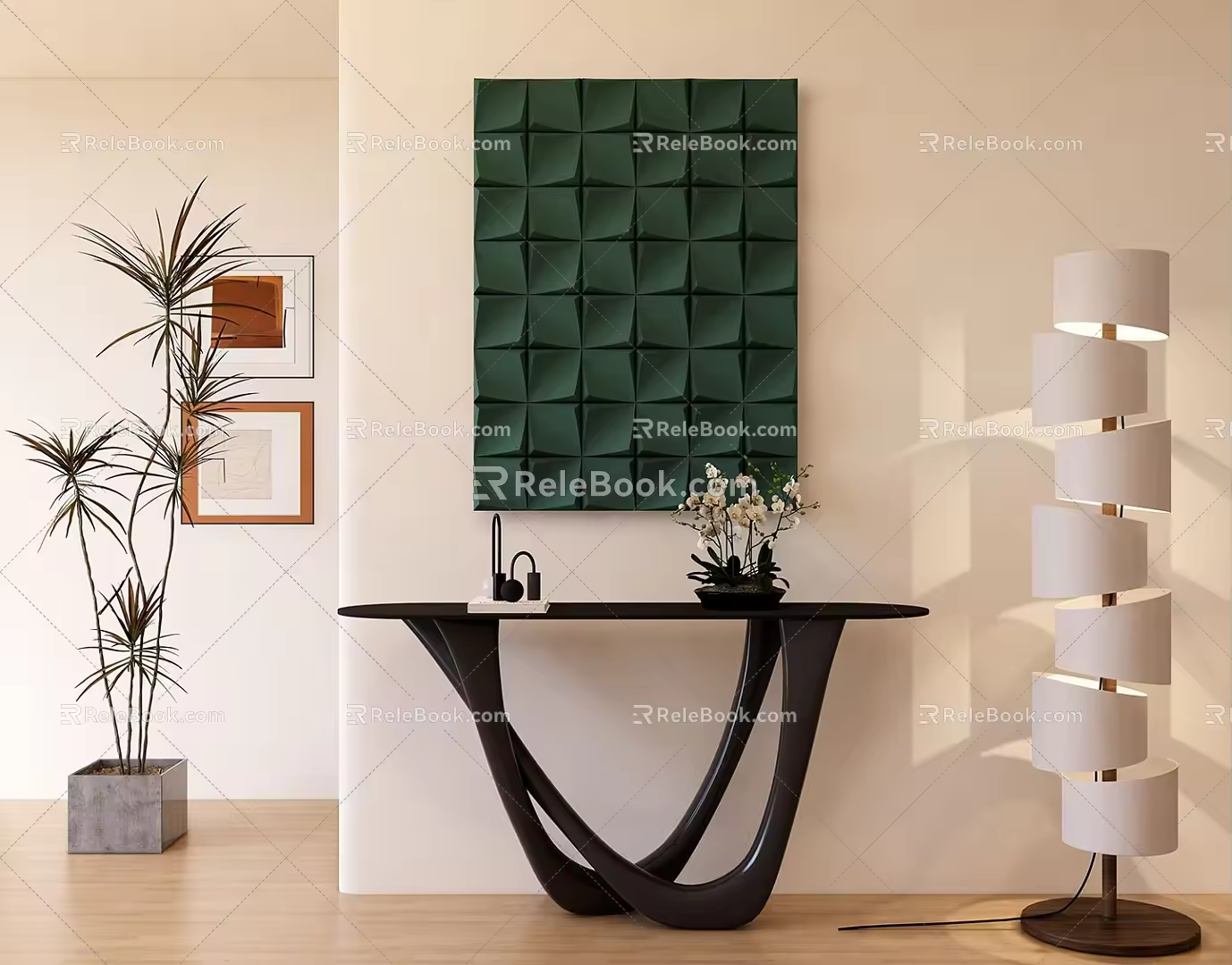 Modern end view cabinet 3d model