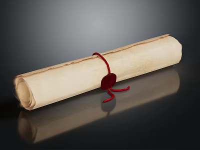Modern Parchment Scroll Scroll Magic Scroll Cartoon Scroll Sheepskin Scroll 3d model