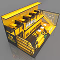 Tianjin Food Group Tian Shi Dream Workshop Yellow Exhibition Booth Design With Staircase