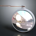 Round Transparent Container Showing Street And Building Reflections With Brown String Top 3d model