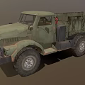 Old Green Rusty Vintage Truck With Weathered Body And Large Cargo Bed