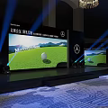 Mercedes Benz Car Display Event With Outdoor Stage And Indoor Venue Setup