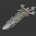 Futuristic Cosmic Spaceship With Detailed Modular Structure For Deep Space Exploration 3d model