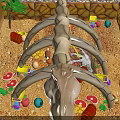 Dinosaur Themed Playground with Skeleton Structure Colorful Toys Sandy Ground and Plant Decorations