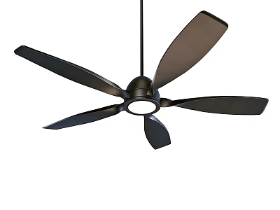 Efficient Air Conditioning Ceiling Fan With Modern Black Blades And Integrated Light For Home Cooling 3d model