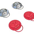 Animal Head Shaped Cookie Cutters With Red And Silver Color And Loop Handles