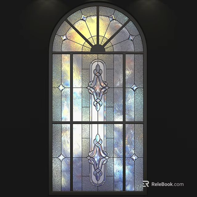 Artistic Stained Glass Window Design Featuring Intricate Patterns And Colorful Light Filtering Effects 3d model 