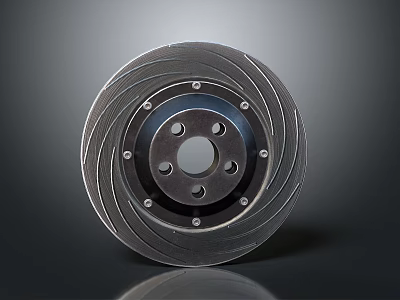 High Performance Metallic Brake Disc With Slotted Design And Vented Holes 3d model