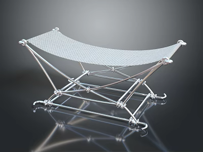 Modern Mesh Lounge Chair with Sturdy Metal Frame and Ergonomic Design 3d model