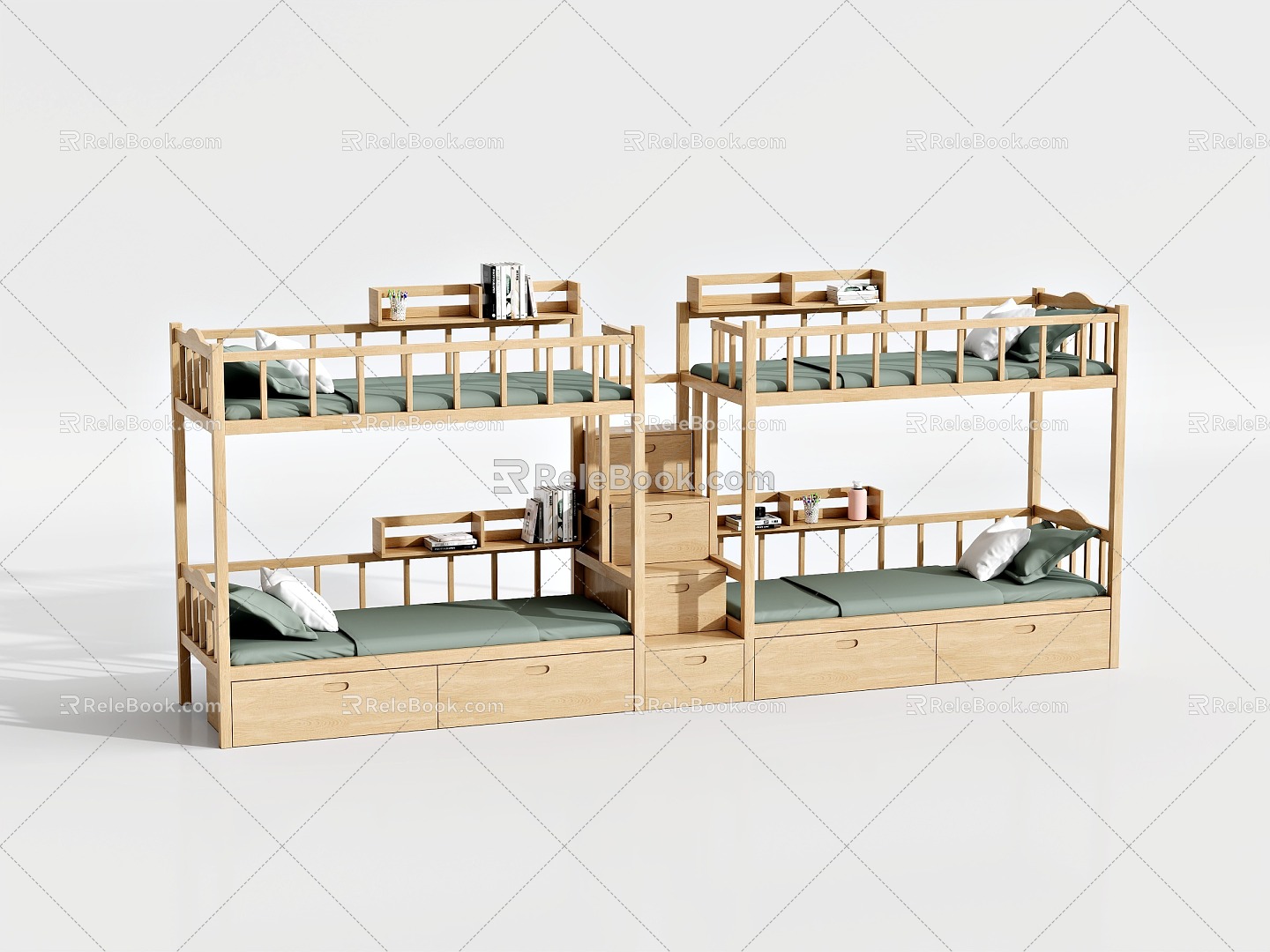 Apartment Bed Dormitory Upper and Lower Bed Steel Frame Apartment Bed Dormitory Upper and Lower Bunk Bed Student Apartment Upper and Lower Bed School Bed Bunk Bed Solid Wood Upper and Lower Bed 3d model