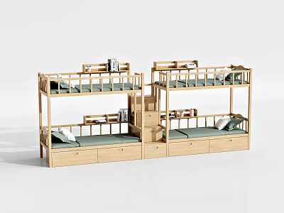Apartment Bed Dormitory Upper and Lower Bed Steel Frame Apartment Bed Dormitory Upper and Lower Bunk Bed Student Apartment Upper and Lower Bed School Bed Bunk Bed Solid Wood Upper and Lower Bed 3d model