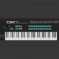 DX Electronic Keyboard Musical Instrument with Black White Keys and Control Panel Buttons