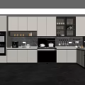 Modern Kitchen Interior With Island Counter White Cabinets And Stainless Steel Appliances