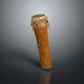 Traditional Cylindrical Household Storage Container With Textured Surface And Rope Trimmed Top