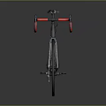 Modern Road Bicycle With Black Frame Red Handlebar And Carbon Fiber Design