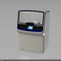 White And Blue Mobile Medical Laboratory Analytical Equipment With Transparent Front Panel And Digital
