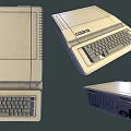 Vintage Computer Setup With Green Screen Monitor Keyboard Tower And Floppy Disks