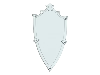 Medieval Style Decorative Metal Shield With Riveted Edges And Ornate Design 3d model