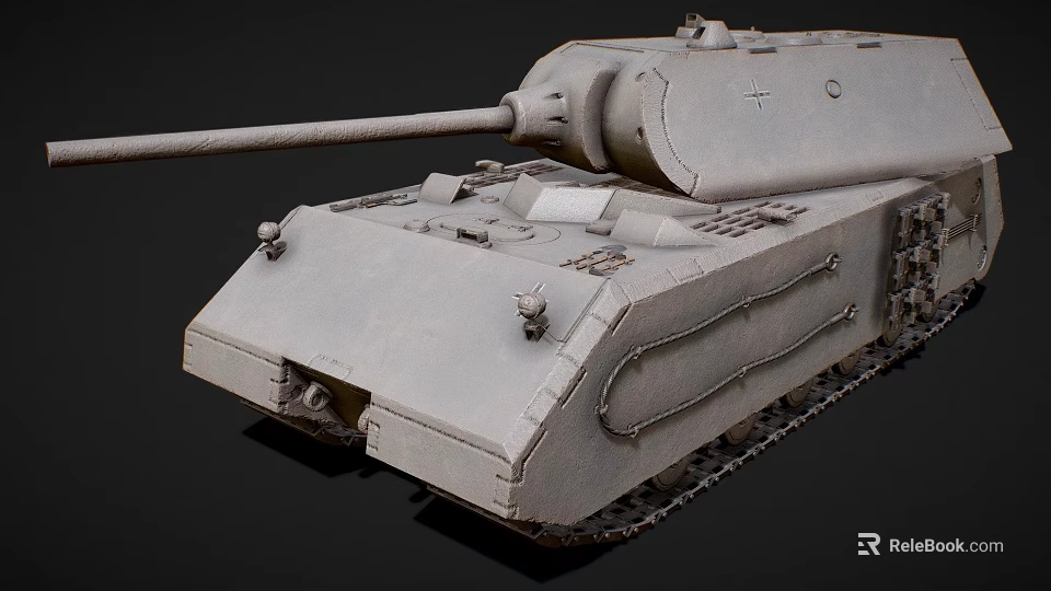 Detailed Military Tank Featuring Large Cannon Heavy Armor Turret And Tracks 3d model 