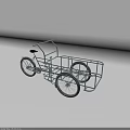 Practical Cargo Tricycle With Sturdy Frame And Large Rear Carrier Design 3d model