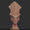 Monstrous Alien Creature Head With Intricate Textured Skin And Bone Like Structures