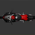 Black and Red Sport Motorcycle With Sleek Design Alloy Wheels And Exhaust Pipes