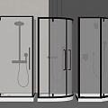 Shower shower partition shower towel rack 3d model