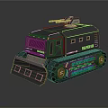 Armored Functional Vehicle With Tracks And Front Blade 3d model